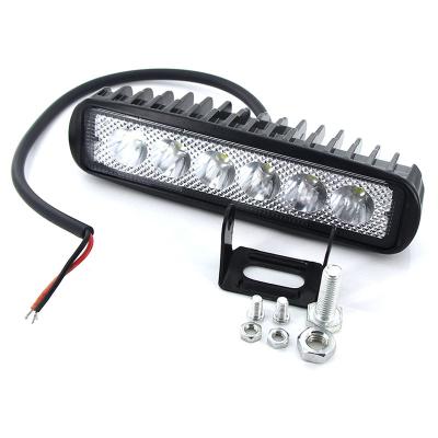 China Aluminum For LED Headlight Car Accessories 18W Offroad Working Led Bar Lightcross Country Led Work Light 6 LED For Truck Softer Light for sale