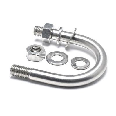 China Anti-Corrosion 34 Stainless Steel m8 U-Bolt Double Ground Flat Trucks Auto Parts Flat Boat Pipes U-Bolt Clamps Bracket Pendant Leaf Springs for sale