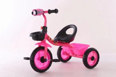 China Leuke roze kleur kinderen kinderen driewiel fiets met licht op het stuur Te koop