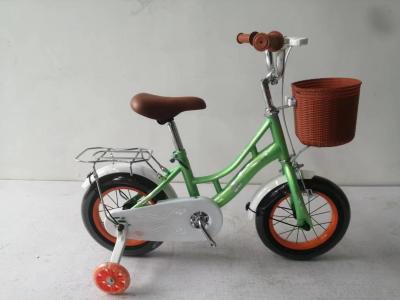 China Coaster Brake Green Color 14 Inch Kids Bicycle Bicycle With Basket for sale