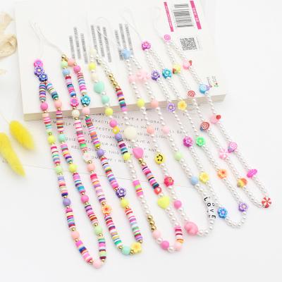 China Various Shapes Durable Materials And Colors High Quality Customized Phone Chain Diy Beaded Phone Charm Chain for sale