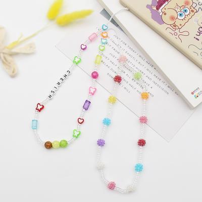 China Fashion Phone Chain Plastic Phone Chain Border Accessories Bead Phone Chain for sale