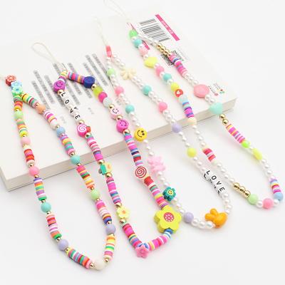 China Wholesale Cell Phone Acrylic Lanyard Chain Phone Decoration Mobile Phone Neck Hanging Lanyard for sale