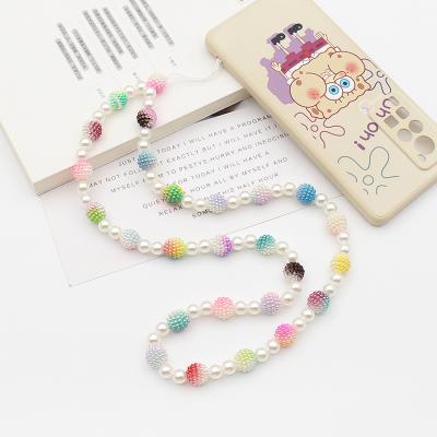 China Durable Border Phone Chain Acrylic Cute Beaded Phone Charms Custom Phone Chain Chain for sale