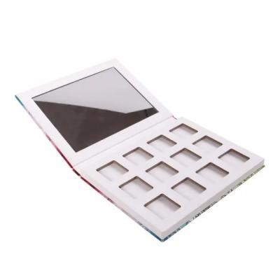 China Recycled Materials New Arrival Fo Folding Simple Elegant Pink Sticker Thermal Eyeshadow Palette for sale