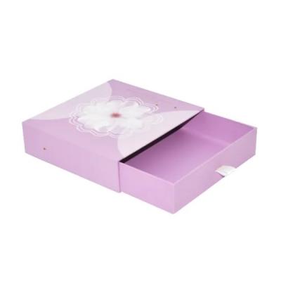 China Recycled Custom Materials Cmyk Pantone Logo Printed Pink Cardboard Paper Drawer Box for sale