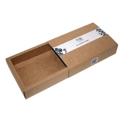 China High Quality Recycled Materials Kraft Paper Material With Printing Custom Kraft Paper Drawer Box Double Layers Gift Box For Woman Underwear for sale