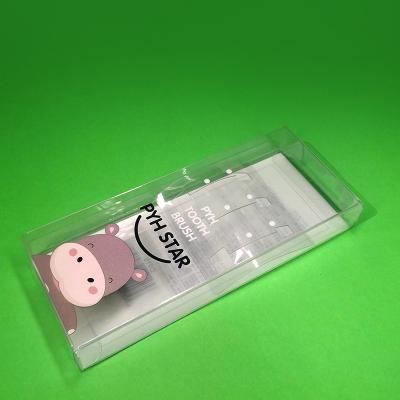 China Recycled Materials Transparent Plastic Packing Box For Toothbrushes PVC Packaging Products Custom Printed PET Hook Packing Box for sale