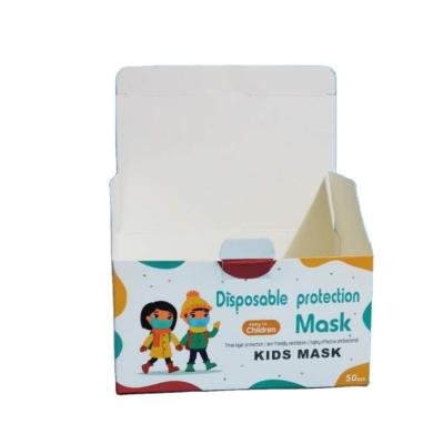 China Custom Logo Printed Medical Packaging Factory Materials Sales Recycled Children's Disposable Face Masks OEM Service Accepted Cardboard Paper Folding Box for sale