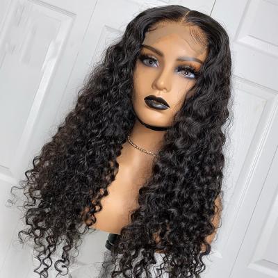 China New Arrival 13*1 Lace Front Wig Natural Hairline Human Hair Swiss T Part Wig Deep Wave Deep Wave for sale