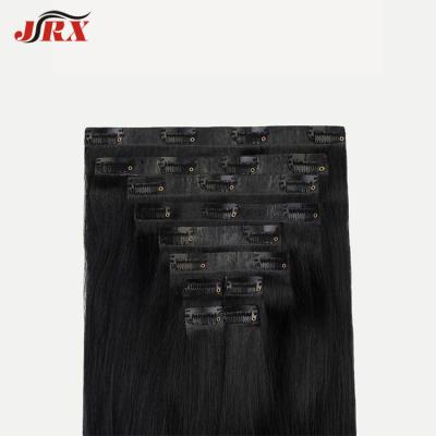 China New Arrival 100% Straight Remy Hair Clip In Hair Extension Customized Double Drawn Clip In Extension for sale