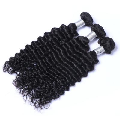 China Raw Unprocessed Peruvian Deep Wave Stock Color Grade 9A Big Natural Hair Bundles Deep Wave for sale