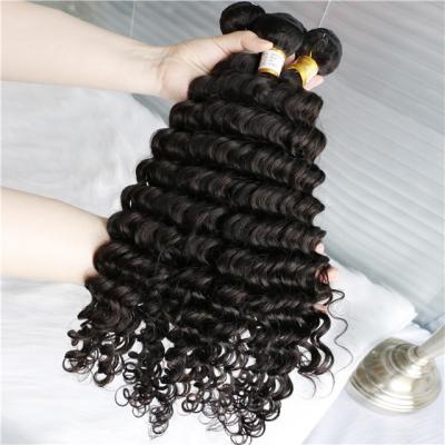 China Brazilian Natural Deep Wave 10A Deep Wave Hair Weave Long Natural Cuticle Cuticle Aligned Virgin Hair Bundles for sale