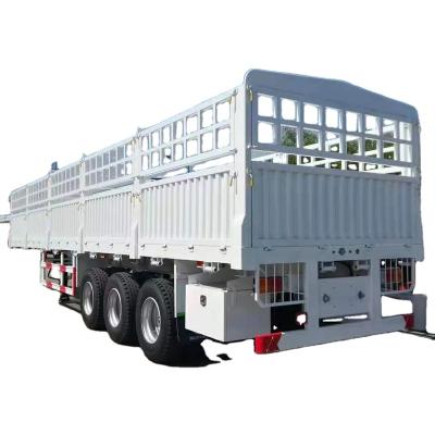 China High Quality Sidewall Barrier Drop Side Cargo Semi Trailer Trucks 3 Axles 70 Ton Sidewall Barrier Drop Side Cargo Semi Trailer Trucks For Sale for sale