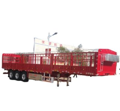 China Rail Semi Trailer International Standards Rail Semi Trailer 3 Axle 60 Ton Side Wall Cargo Truck Drop Side Trailer for sale