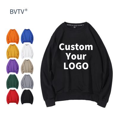 China Men's high quality anti-shrink cotton plain crewneck sweatshirt custom made for logo for sale