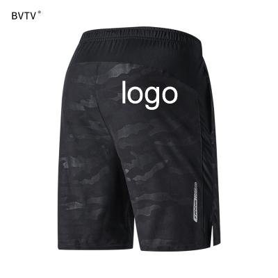 China Custom Anti-Wrinkle Logo Polyester Mens Sports Gym Sweat Shorts Mesh Workout Shorts Custom Made for sale