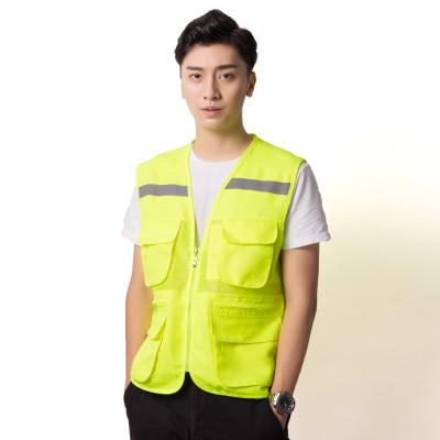 China Mesh Custom Mens 6 Pocket Tools Multi Pocket Thoughtful Work Mesh Safety Vest for sale