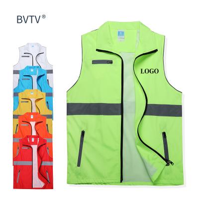 China Custom Men's Vis Utility Work Advertising Volunteer Reflective Hi Safety Reflective Vest With Logo for sale