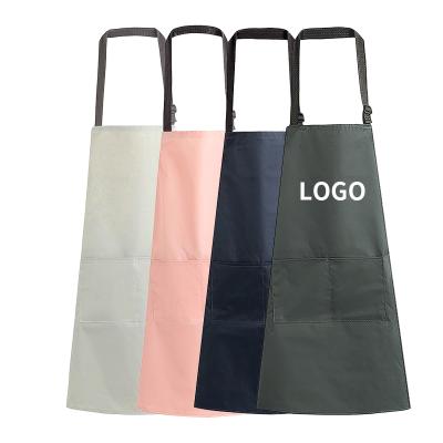 China Wholesale Custom Oil Proof Logo Work Hair Salon Barista Kitchen Waterproof Apron For Restaurants for sale