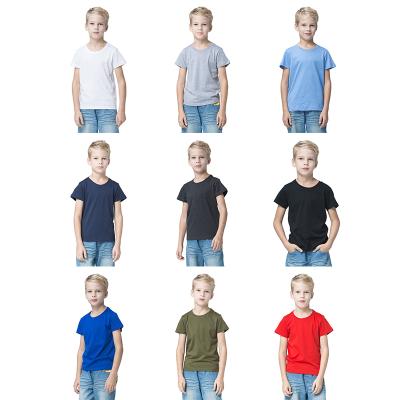 China Wholekids anti-pilling clothingsale kids apparel custom printed solid color kids wear 100% cotton boys T-shirt for sale