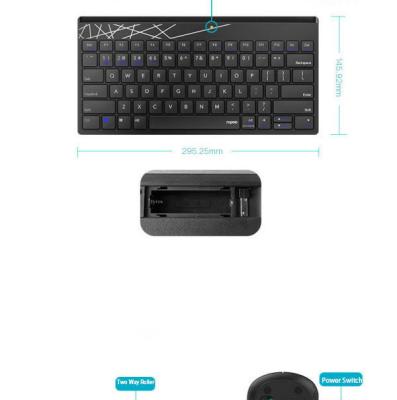 China For Rapoo 8000T Laptop Mouse Keyboard Mode PC Laptop 2.4G China Dpi Wireless Multimedia Combo 1300 Keys for sale