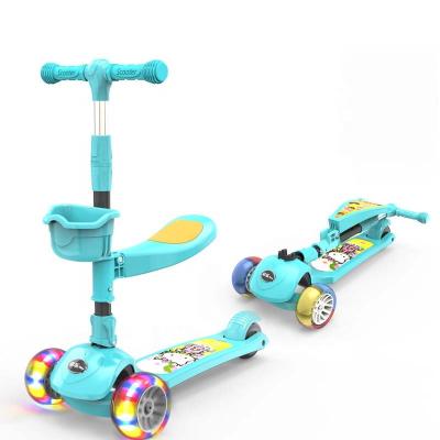 China 2021 Newest Model 3 Wheels Scooter Kids Popular Scooter With Comfortable Lighting Seat And Wheel for sale