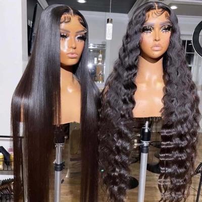 China Wholesale Durable Human Hair Double 13X4 13X6 HD Lace Band Swiss Drawn Wig, Virgin Raw Cuticle Aligned Wig, Brazilian Hair Lace Front Wig for sale