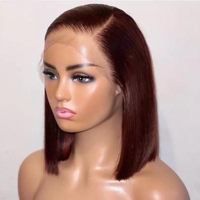 China Hot Sale Water Wave Short Curly Bob Cuticle Aligned Human Hair Frontal BOB Wig Side Part Water Wave Lace Front Wigs For Black Women for sale