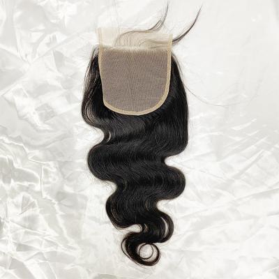 China Loose Transparent Body Wave 5x5 Lace Closure Baby Hair 5*5 Lace Hair Piece for sale