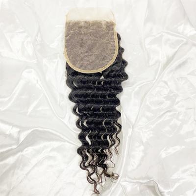 China Loose Deep Wave 5*5 Deep Wave Closure Shunfa E-commerce Real-Person Lace Hair Piece Cogs Frontier Accessories for sale