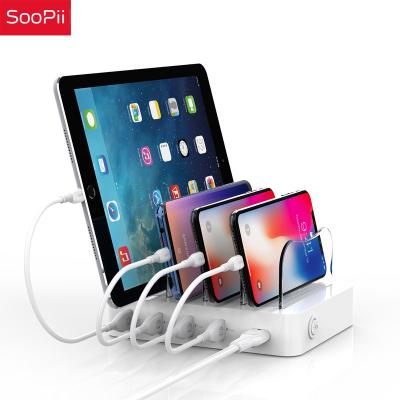 China Phone SooPii High Quality 4 USB Ports Charging Station, Travel Use Fast Charging Station for iPhone 12 for sale