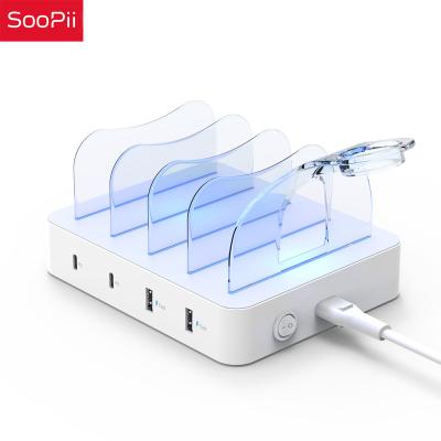 China Phone USB C Charging Charger, SooPii 72W 4-Port USB Desktop Charging Station with Power Delivery, 2 USB C Ports + 2 USB A Ports for MacBook Pro for sale