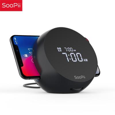 China Qi SooPii WiV7 Digital Alarm Clock with Mobile Phone Wireless Charger, Fast Wireless Charging Station for sale