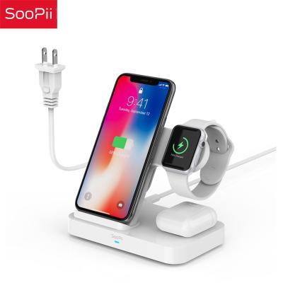 China No Need Extra AC Adapter SooPii 4in1 Wireless Charging Stand with Built-in AC Adapter, 30W Wireless Charger Dock for iPhone 12, iWatches, Airpods for sale