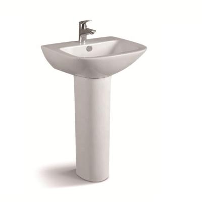 China Simple Design Color Wash Hand Pedestal Sink Easy Clean Pure White Sink for sale