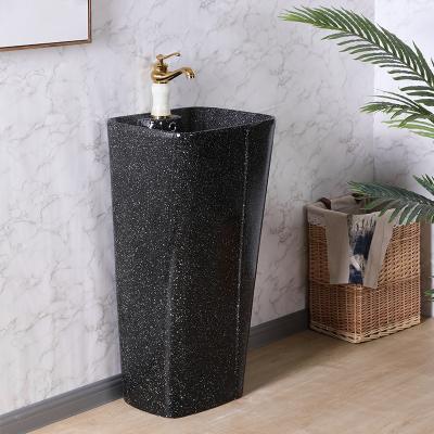 China New Arrival Easy Clean Pedestal Squar Shape Bathroom Sink Pedestal Hand Sink for sale