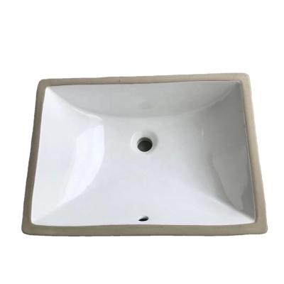 China Easy Clean Rectangular Under Counter Mounted Ceramic Bathroom Basin for sale