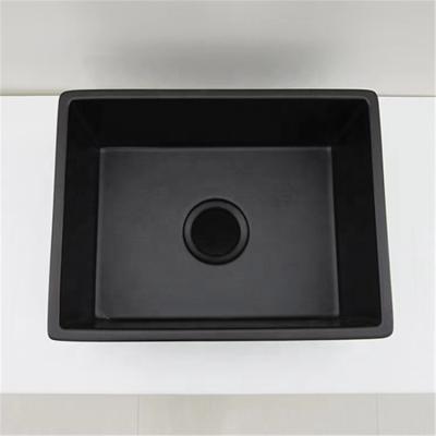 China Chazhou Retangular Ceramic Apronless Front Single Bowl Farmhouse Sink Faucet For Kitchen Sink Matte Black SC-8001B for sale