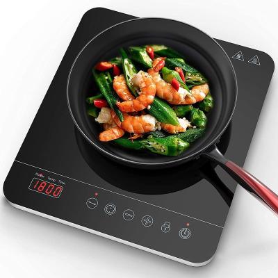 China Easy To Clean CMIK Induction Cooker 1800W Portable Single Pot Induction With Black Crystal Glass Surface LCD Sensor Touch 3 Hour Timer for sale