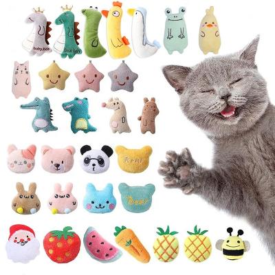 China Factory Direct Stocked Cute Designs Kitten Entertaining Toys Pillow Cat Various Chewing Toys Plush Interactive Catnip Toys Soft Cotton for sale