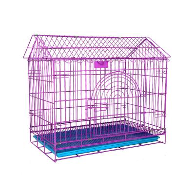 China 2023 new design viable wire cage dog kennel flats/foldable roof dog cage pointed pet cage colorful for sale