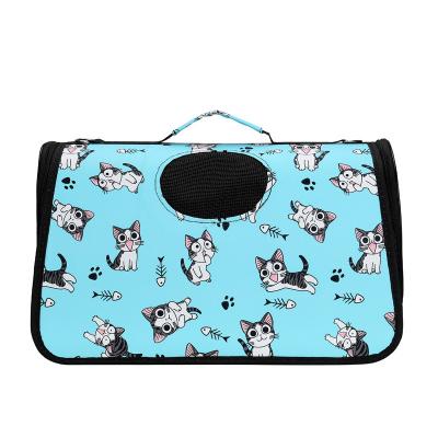 China Cheap Portable Breathable Foldable Pet Stored Cat Dog Travel Carrier Bag Pet Carrier Shoulder Bag for sale