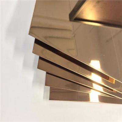 중국 Golden Stainless Steel Flat Strip Thin Decorative Metal Ss 430 Hairline 1219mm 판매용