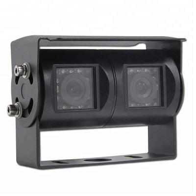 China Dual Lens Camara Tractor Semi Truck Rear View Waterproof Backup Car IP68 Twin Backup Reversing Camera for sale