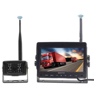 China Car Backup Camera 2.4G Wireless Waterproof 7 Inch Rear View Car Monitor System Kits For Trailer Truck for sale