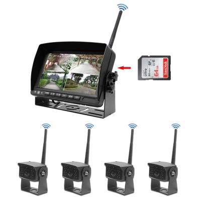 China 7 Inch Forklift Rear View Monitor 720P HD 4 Pcs Digital Waterproof Radio Quad Tractor Truck Semi Trailer Backup Camera System Systemem for sale