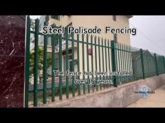 Powder Coated Euro Steel Palisade Fence For Factory