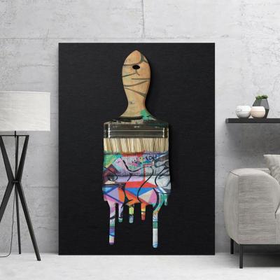 China Waterproof Hot Selling Decorative Canvas Brush Painting Poster Wall Picture Art Home Decor for sale