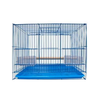 China Breathable Small Size Iron Wire Flock Bird Parrot Breeding Bird Cage Folding Large Flock Bird Cage for sale